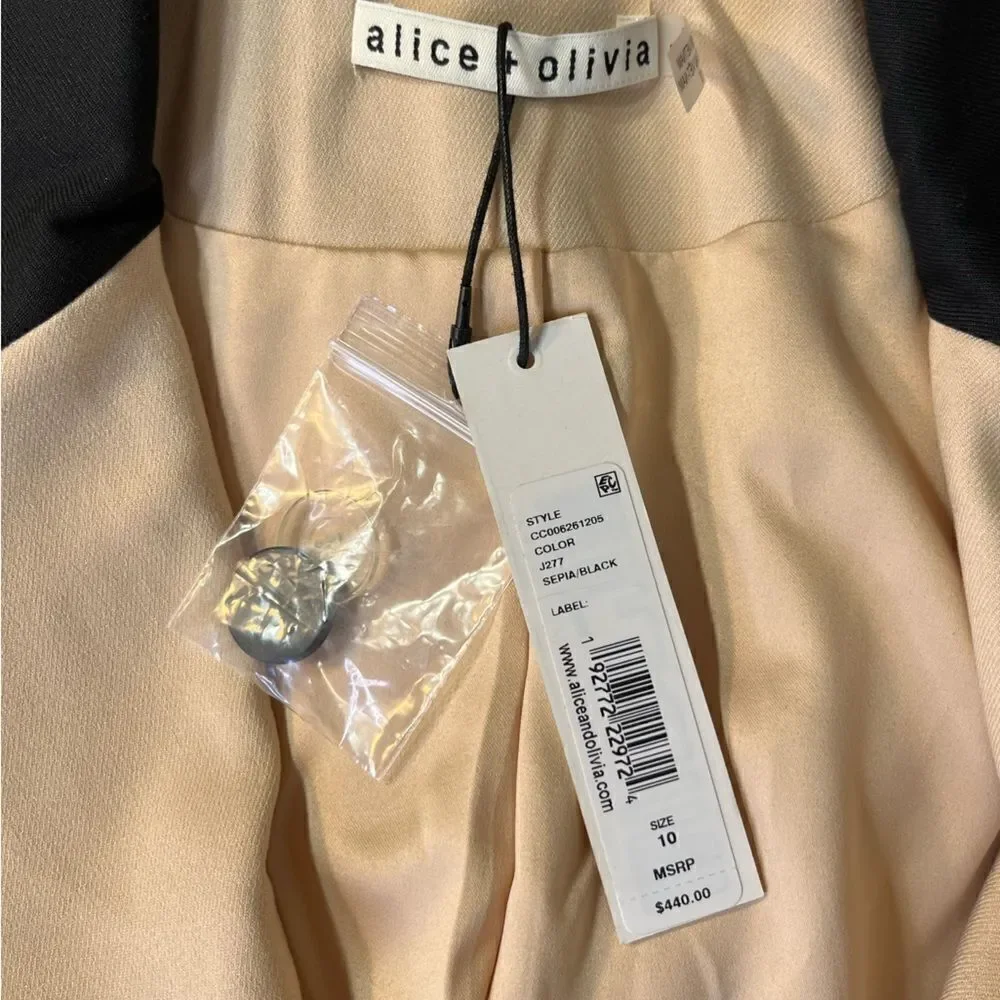 NEW Alice + Olivia Bergen Blazer Sepia Black Size 10 - Picture 8 of 11